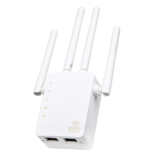 WiFi Extender 2.4 & 5GHz Dual Bands WiFi Repeater 4 Antennas 360° Full Coverage High Speed WiFi Booster and Signal Amplifier 1200Mbps WiFi Booster WPS WiFi Extenders Signal Booster for Home 