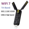 WIFI 7 adapter USB3.2 wireless network card BE6500 Tri-band wifi dongle
