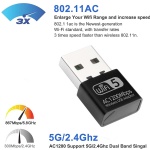 wifi dongle ac1200mbps wireless usb adapter 5.8ghz/2.4ghz